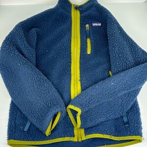 Kids Patagonia fleece jacket - Blue/Olive - Size S (7/8)